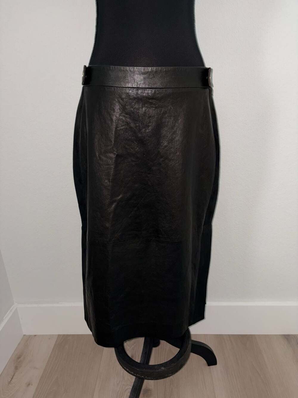 Diane von Furstenberg Leather Midi Skirt Size 12